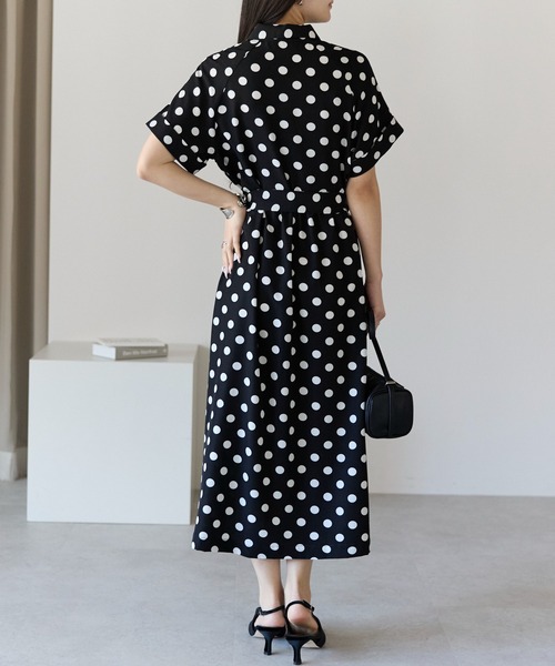 「PREFERIR」 シャツワンピース MEDIUM ネイビー レディース_画像6