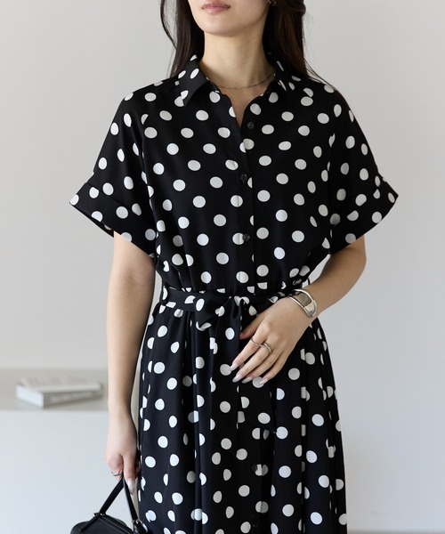 「PREFERIR」 シャツワンピース MEDIUM ネイビー レディース_画像7