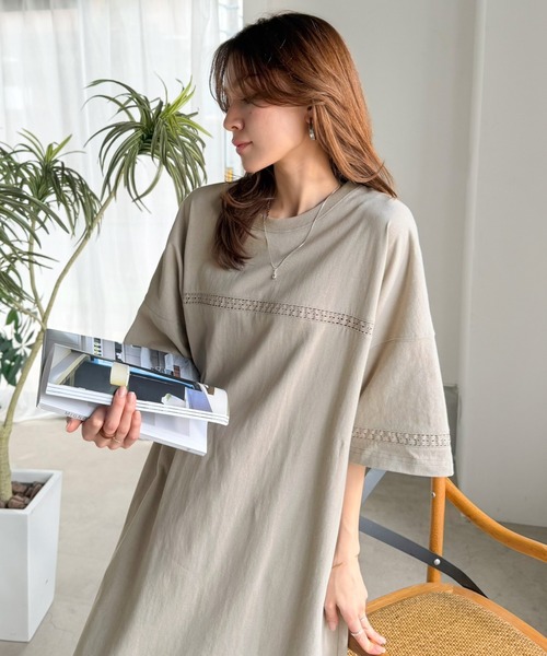 「Java」 Tシャツワンピース LARGE グレイッシュベージュ レディース | Java | 08