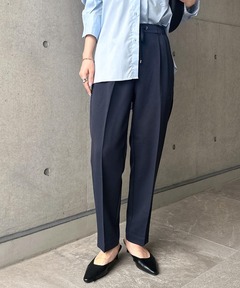 スラックス パンツ 入学式 「13色展開」きれいめツイル美脚ドローストリングテーパードパンツ レディース