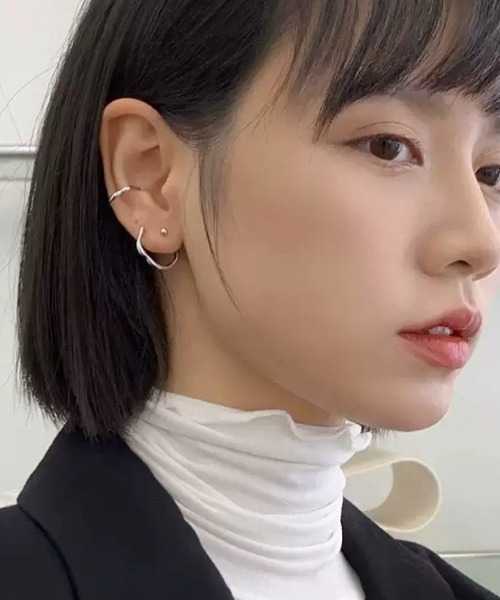 mou ピアス S925ぷっくり艶カーブピアス レディース : ZOZOTOWN Yahoo