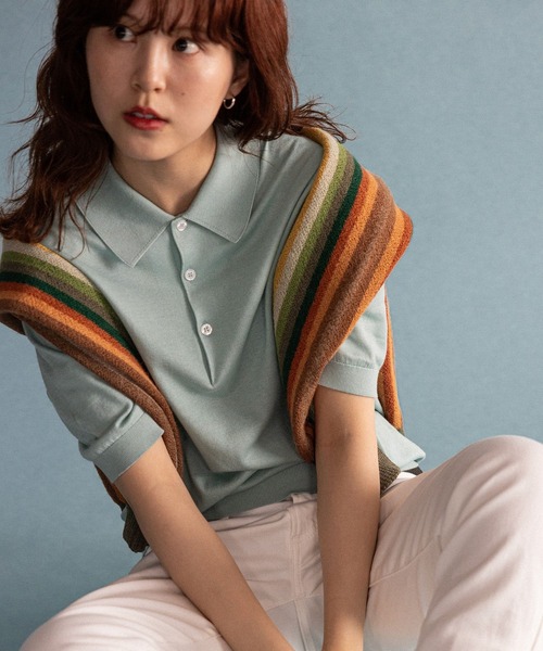 JOHN SMEDLEY ISIS コットン 30ゲージ ニット ポロシャツ JOHN SMEDLEY ポロシャツ / ISIS 30ゲージ コットン ニット