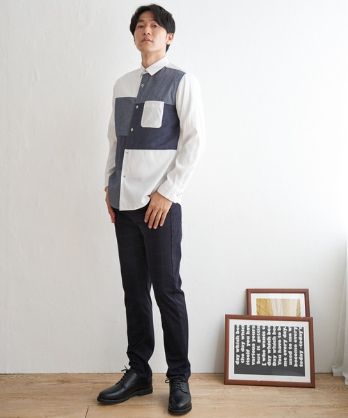 ikka パンツ GOKU楽 EASY STRETCH イージーストレッチ チェック