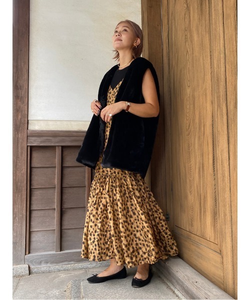 ベスト ジレ 「hideka select」フェイクファージレ / ジレ フェイクファー ベスト レディース HEILIS ベスト ジレ 「hideka select」フェイクファージレ