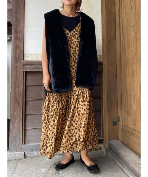 ベスト ジレ 「hideka select」フェイクファージレ / ジレ フェイクファー ベスト レディース HEILIS ベスト ジレ 「hideka select」フェイクファージレ