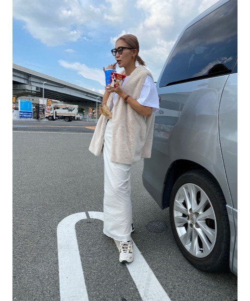 HEILIS ベスト ジレ 「hideka select」フェイクファージレ