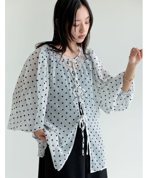 ブラウス シャツ ドットボリュームスリーブブラウス レディース 楽天市場】【全品2BUY15%OFFクーポン】【SUMMER FAIR】M/Lサイズ