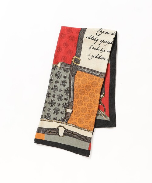 マニプリ ウールシルクストール 120cm×120cm クレストベルト柄