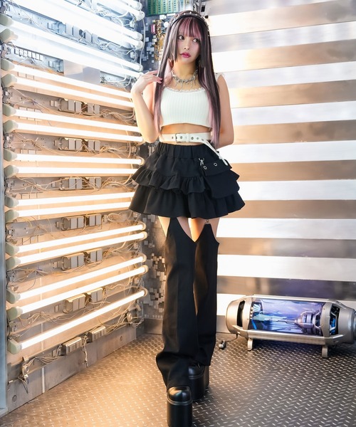 サスペンダー付ティアードスカパン サス付きティアードスカパン - Ank Rouge(アンクルージュ)の