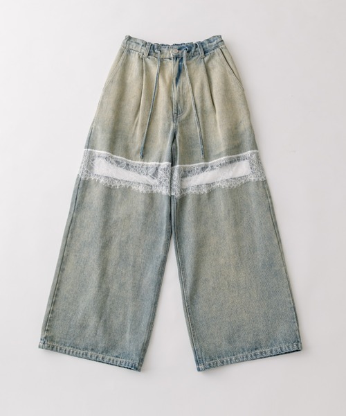 OLIVE des OLIVE／切り替えリボンデニムパンツ Sサイズ OLIVE des OLIVE（オリーブデオリーブ）の「切り替えリボン