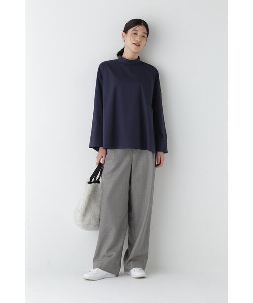 human woman パンツ 千鳥チェックタックセミワイドパンツ