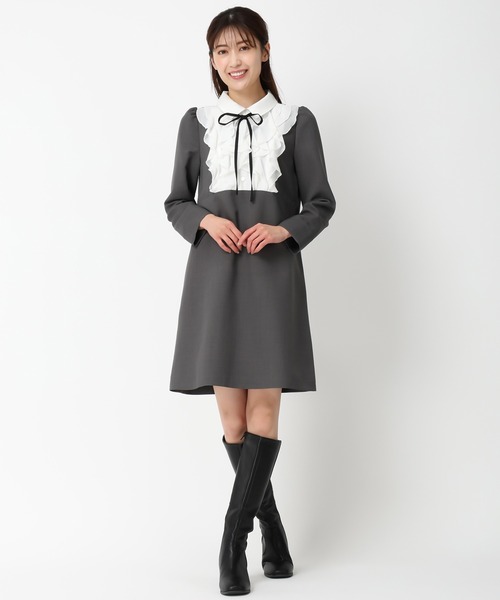 b·r·u·s·h【新品】ミニワンピース ミニドレス 2way MOUSSY | RUFFLED MINI ドレス (ワンピース(ロング） ) |SHEL
