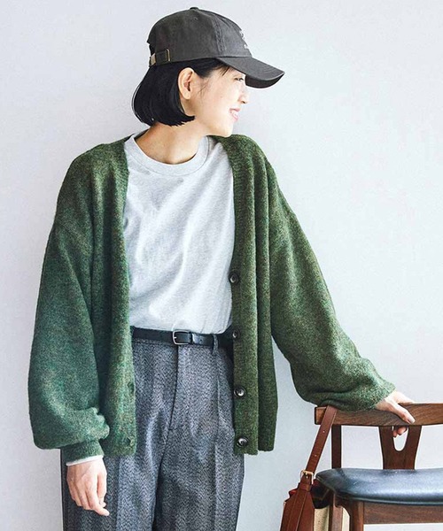 カーディガン ＴＨＲＥＥ　ＦＩＦＴＹ　ＳＴＡＮＤＡＲＤ　やわらかタッチのＶネックカーディガン レディース
