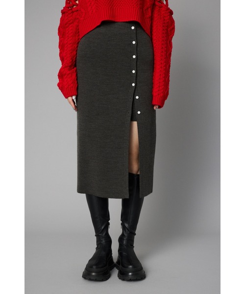 HeRIN.CYE ロング スカート Layered knit skirt レイヤードニット