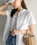 ブラウス シャツ 夏 半袖 「予約受付中」軽や...の詳細画像2