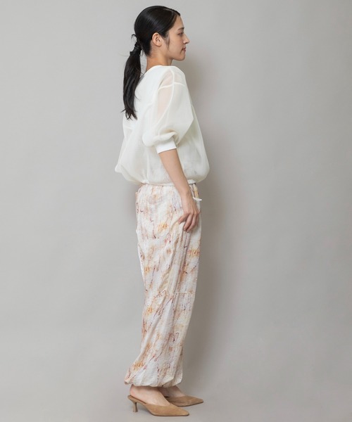 【moon】english garden プリントイージーパンツ すっきり】FLeeasy Narrow / ウエストゴムで楽チン イージーパンツ