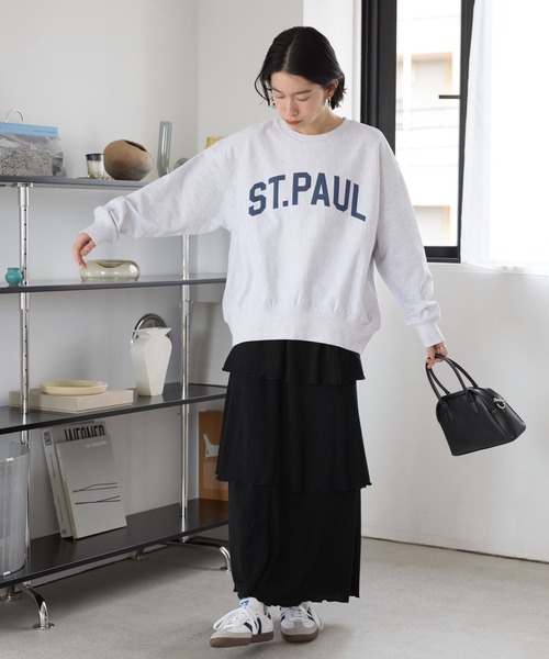 ロゴビッグスウェット ロゴスウェット AMERICAN HOLIC トレーナー スウェット ST.PAULロゴスウェット