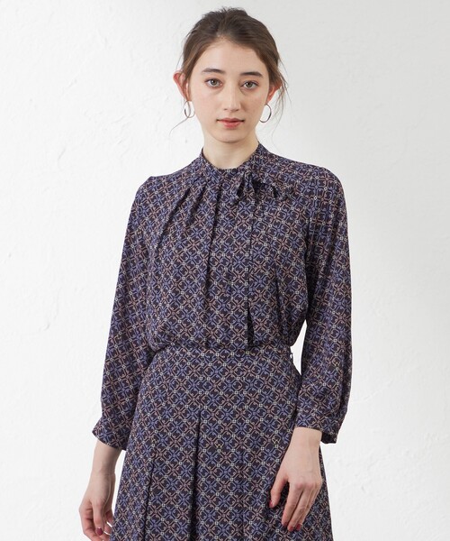 ブラウス シャツ 「Anniversary　Piece」「LIBERTY」Ribbon Medallion エアリージョーゼットブラウス レディース