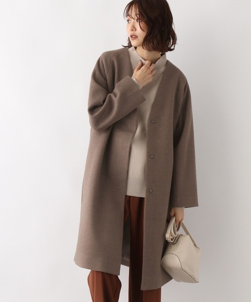 「GLOBAL WORK」 ノーカラーコート LARGE ブルー レディース_画像8