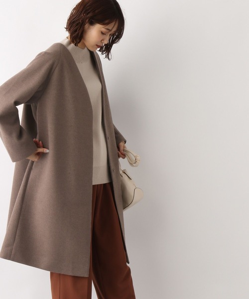 「GLOBAL WORK」 ノーカラーコート LARGE ブルー レディース_画像9