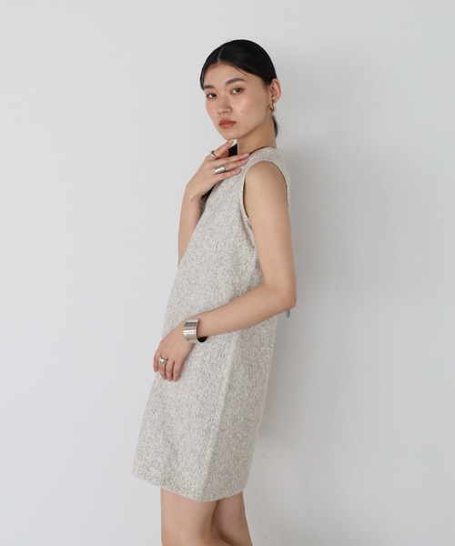 ワンピース Maison tweed mini onepiece White ENC ワンピース tweed mini one piece / ツイードショート丈ワンピース
