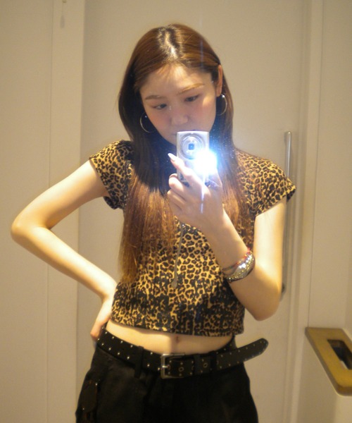 NINETYNINE レオパードロゴ Tシャツ JEANASIS tシャツ 「25quee」レオパードロゴTEE/497151