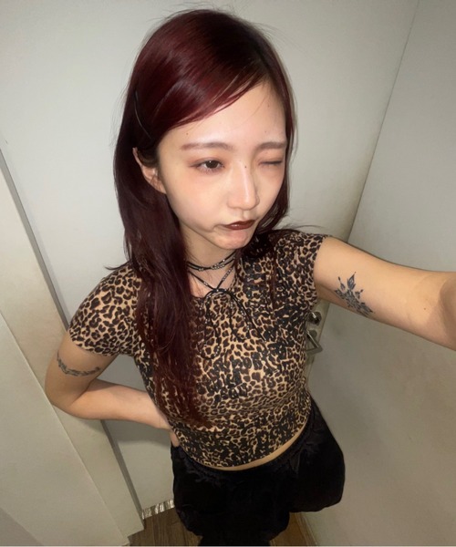 NINETYNINE レオパードロゴ Tシャツ JEANASIS tシャツ 「25quee」レオパードロゴTEE/497151