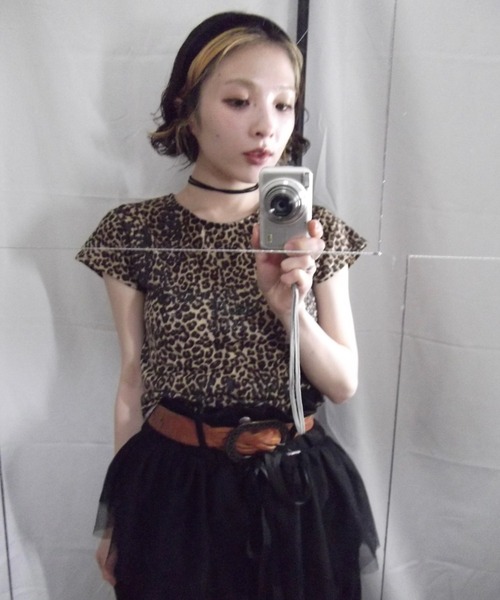 JEANASIS tシャツ 「25quee」レオパードロゴTEE/497151