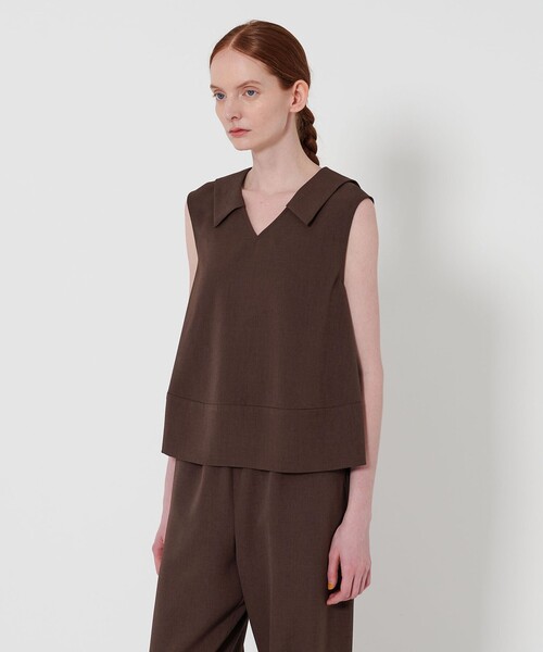 ブラウス シャツ 「Steven Alan」ノースリーブ カラー ブラウス レディース