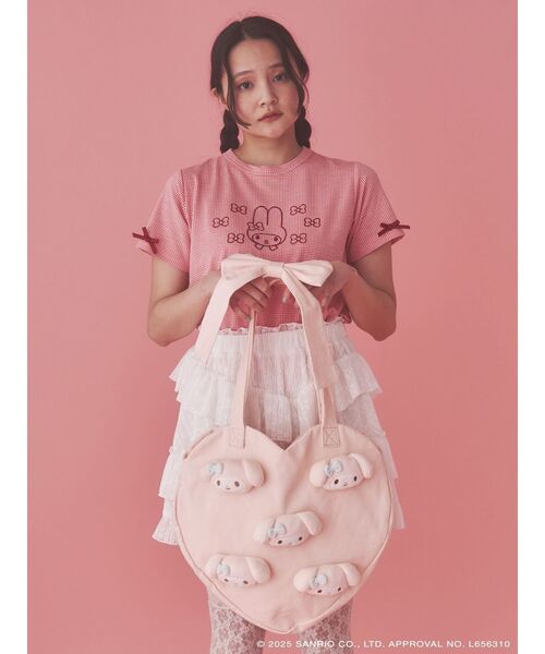 完売品　merry jenny クロミ　コラボ　ハートトートバッグ メロクロコラボ】KUROMI heart tote bag[品番：MKSW0064652