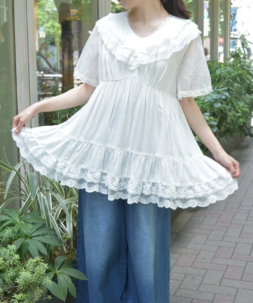 axes femme（アクシーズ ファム） チュニック ボリュームフリル