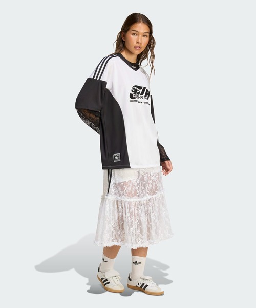 adidas  アディダス　オリジナルス　バルーンロングスカート　Tシャツセット セール】スリーストライプス ロングスカート / アディダス