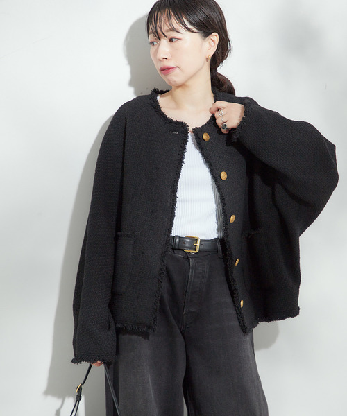 美品JOURNAL STANDARD L'ESSAGE ドルマンジャケット JOURNAL STANDARD L'ESSAGE｜《追加》シアーストライプ/ムジ