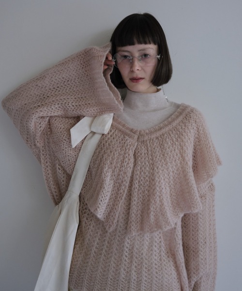 honeymihoney ♡ frill collar crochet knit HONEY MI HONEY（ハニーミーハニー） ニット セーター frill collar