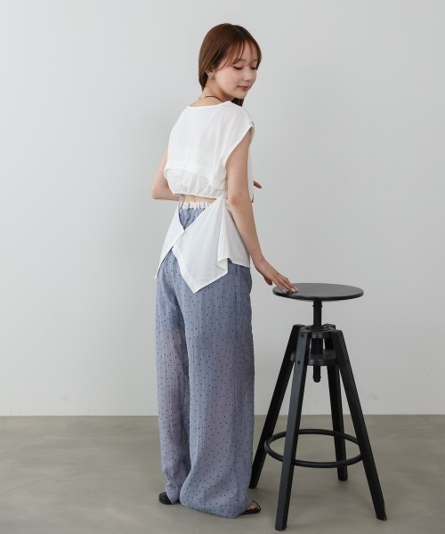BAB（バブ） ブラウス シャツ バックデザインノースリーブブラウス 