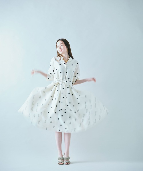 Audie a Muses（オーディア ミューズ） ワンピース シャツ風ドット