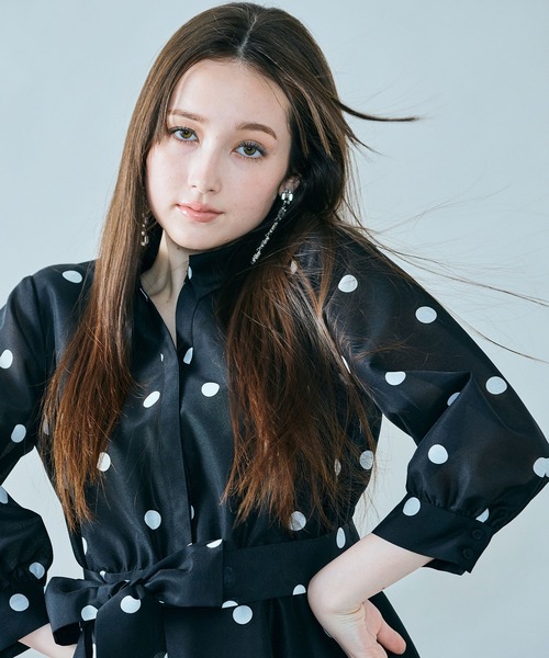 Audie a Muses（オーディア ミューズ） ワンピース シャツ風ドット