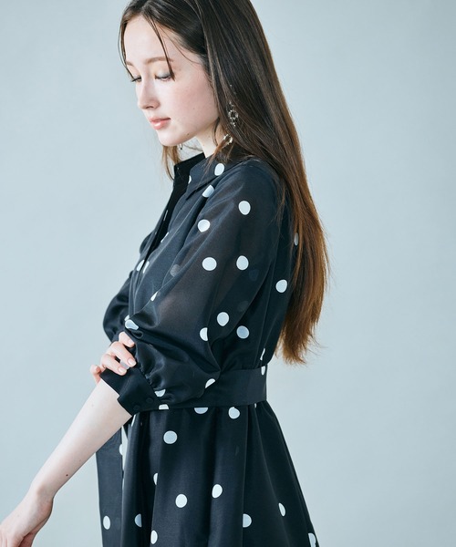 Audie a Muses（オーディア ミューズ） ワンピース シャツ風ドット