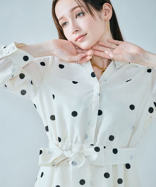 Audie a Muses（オーディア ミューズ） ワンピース シャツ風ドット