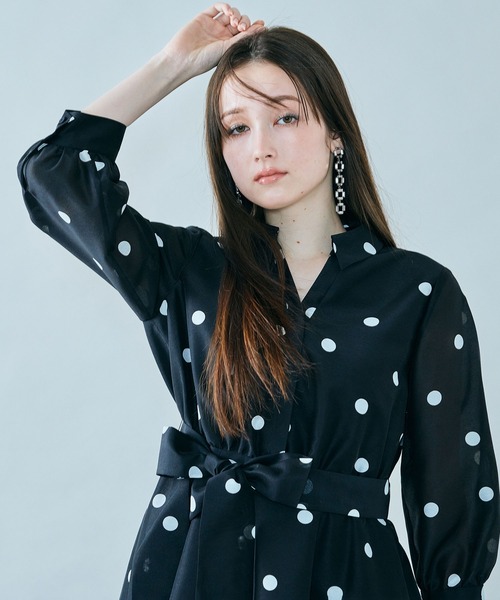 Audie a Muses（オーディア ミューズ） ワンピース シャツ風ドット