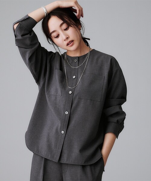 ブラウス シャツ 「セットアップ可/UVカット/接触冷感/通気性/はっ水/前開き」リラククールシャツ レディース
