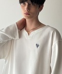 tシャツ 「韓国トレンド。」ポンチ素材Vネック...の詳細画像4