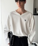 tシャツ 「韓国トレンド。」ポンチ素材Vネック...の詳細画像3