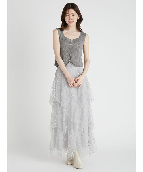 CELFORD スカート 「HANAE MORI×CELFORDコラボ」パールスカート