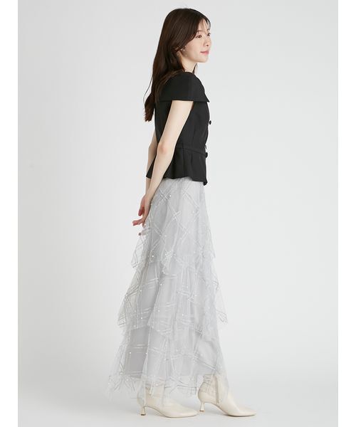 HANAE MORI×CELFORDＪＱパワーショルダージャケット　スカート 美品 セルフォード ハナエモリ コラボ ジャガードパワー
