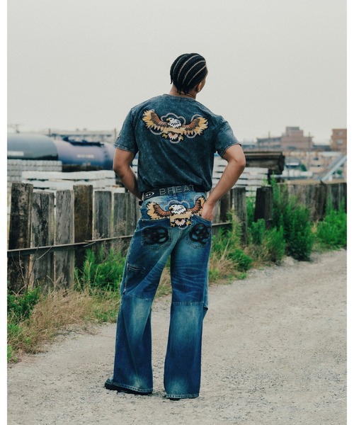 BREATH ジーンズ CHAIN EAGLE PATCH DENIM PANTS メンズ : ZOZOTOWN