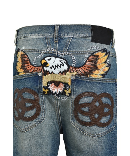 BREATH ジーンズ CHAIN EAGLE PATCH DENIM PANTS メンズ : ZOZOTOWN 