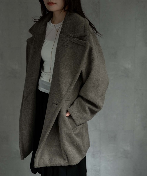 pコート ピーコート 「ユニセックス商品」シャーギーハーフコート メンズ レディース | CREARE -LINO- | 03