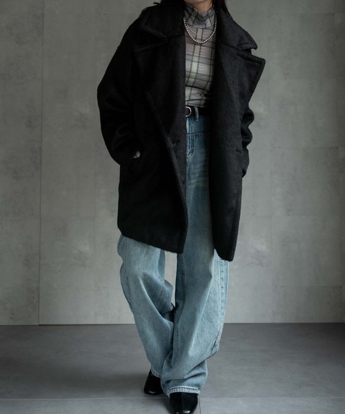 pコート ピーコート 「ユニセックス商品」シャーギーハーフコート メンズ レディース | CREARE -LINO- | 12