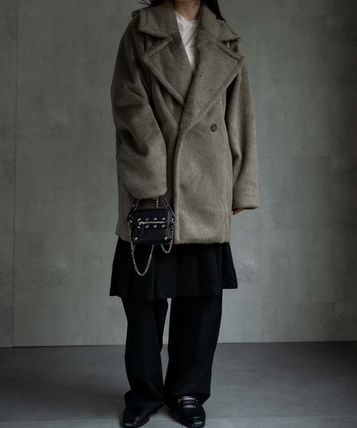 pコート ピーコート 「ユニセックス商品」シャーギーハーフコート メンズ レディース | CREARE -LINO- | 15